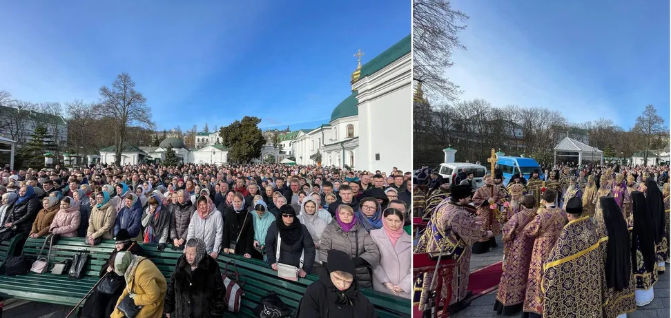 І це стадо мають захищати ЗСУ? На службу яку провели УПЦ МП прийшло сотні вірян.